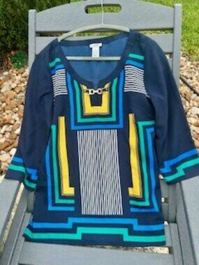 Cache Blouse Size Medium Side Zip Lightweight Chic Top